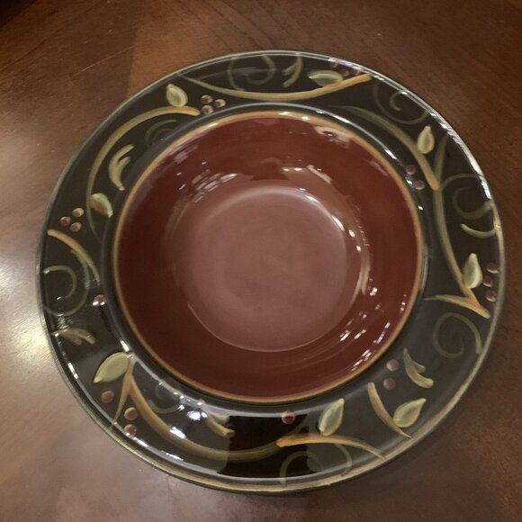 Chocolate Berries Hand-Painted 9” Bowl by DEMDACO - Red - Picture 1 of 3